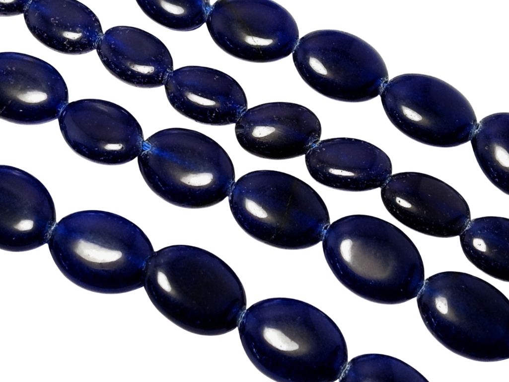 Peacock Blue Oval Multiple Sized Natural Stone Beads