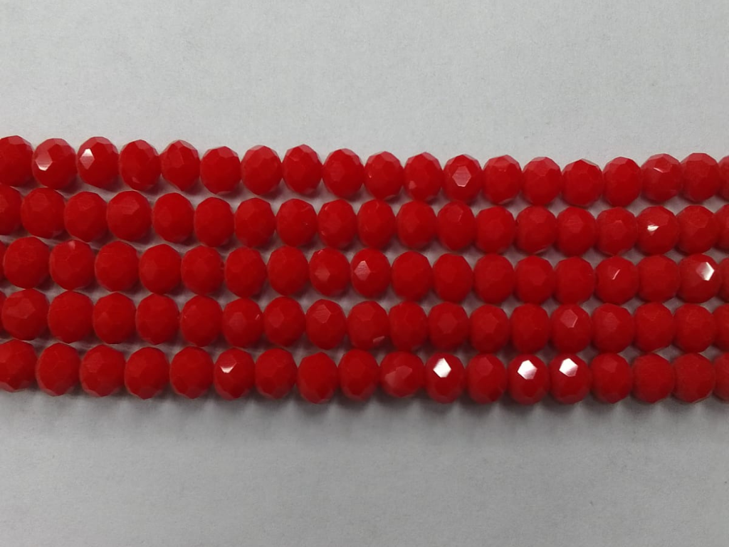 Dark Red Tyre Crystal Glass Beads