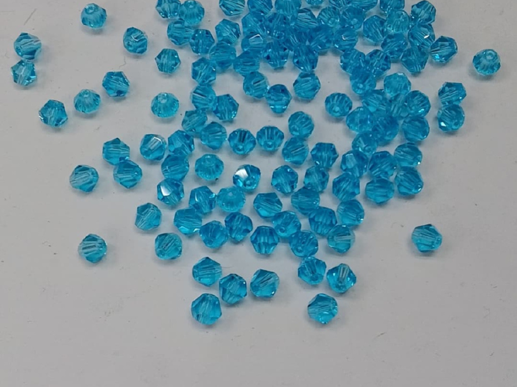 Light Blue New Cut Crystal Glass Beads- mm (Wholesale)