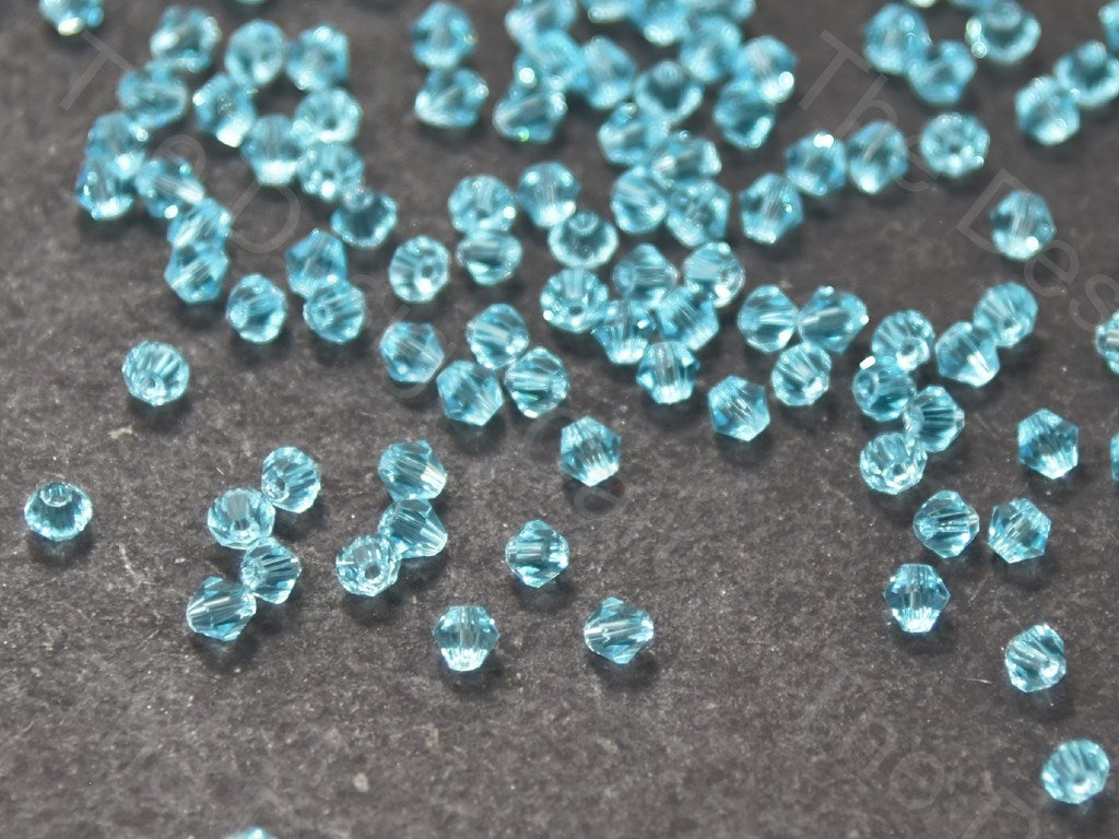 Preciosa Bicones, Aqua Bohemica AB2X, 3mm, 4mm, 6mm, Crystal Bicone Beads