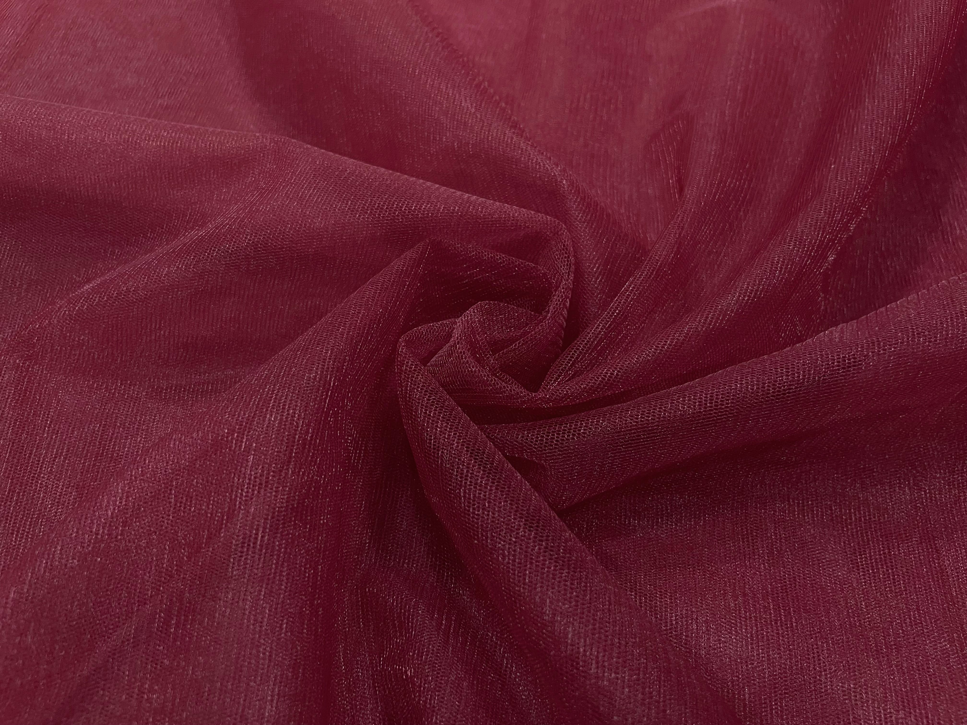 Maroon Plain Soft Net Fabric - Main Image