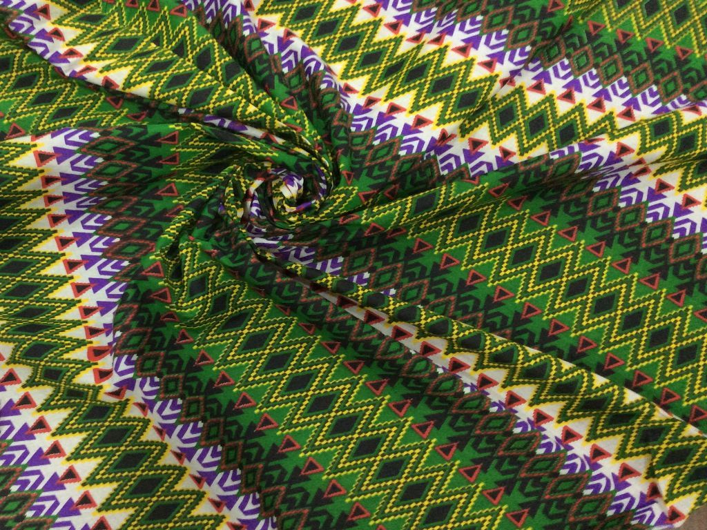 Purple Geometric Design Multicolor Cotton hotsell Fabric