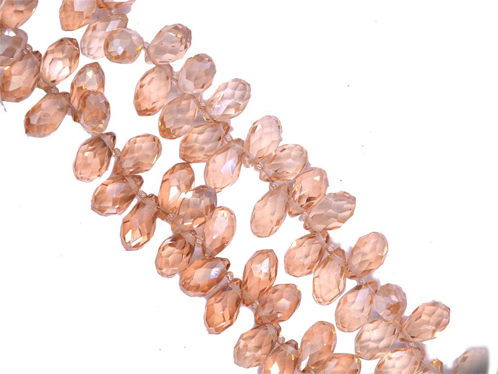 Matte Peach Faceted Crystal Earrings main image 1