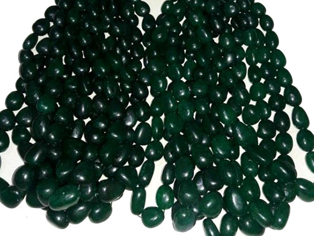 Dark Green Oval Semi Precious Quartz Stones