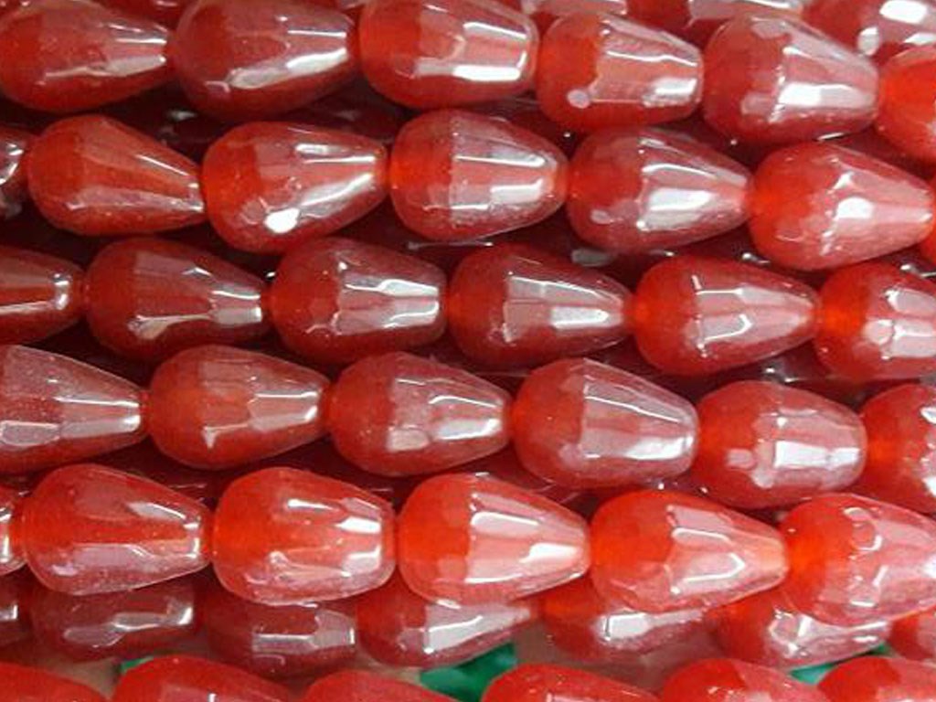 Red Drop Faceted Agate Stones