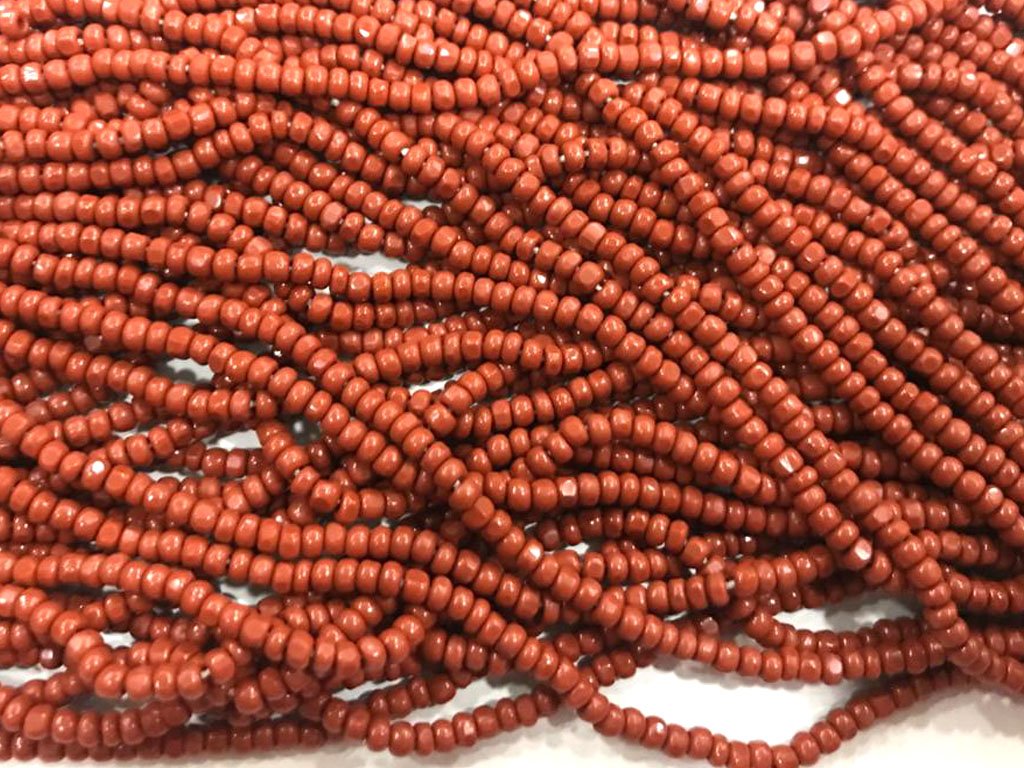 Brown Opaque Spherical Handcut Glass Seed Beads (3 mm)