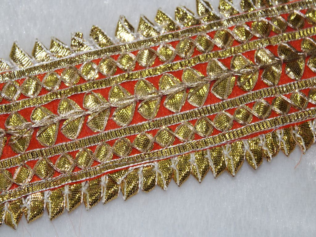 Gota Patti Lace Saree Border Lace Online Shopping Red Golden