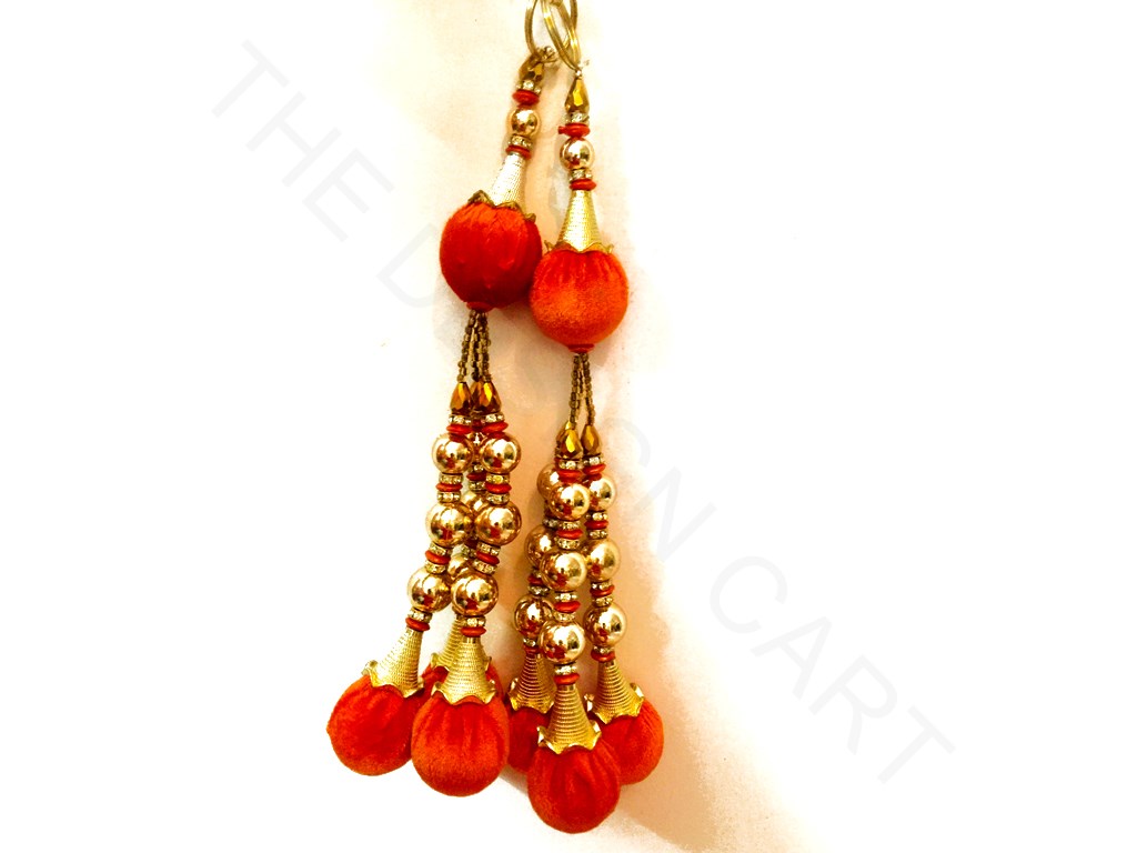 Designer Orange Beads Latkan Tassel