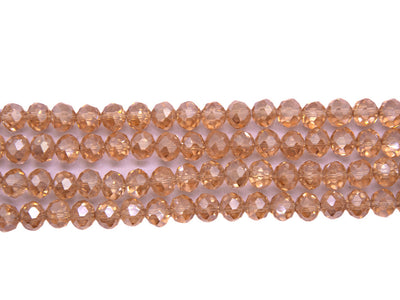 Peach Transparent Double Tone Crystal Beads