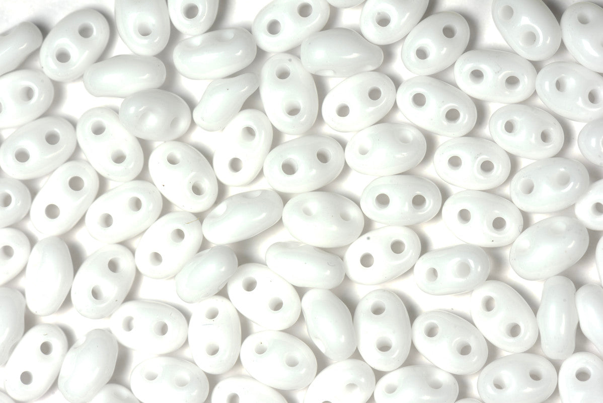 White Preciosa Twin Beads