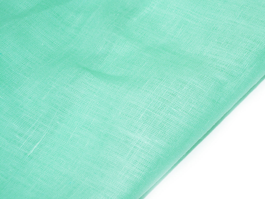 Precut of Turquoise Green Color Pure Linen Fabric - 60 Lea