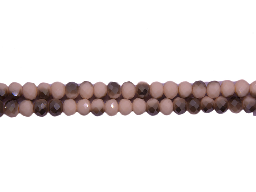 Peach Brown Double Tone Crystal Beads