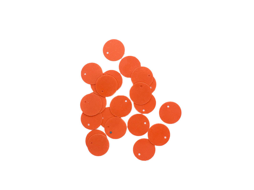 Dark Orange Circular 1 Hole Plastic Sequins