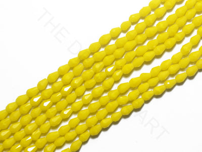 Yellow Opaque Drop / Briolette Crystal Beads | The Design Cart (4079156985890)