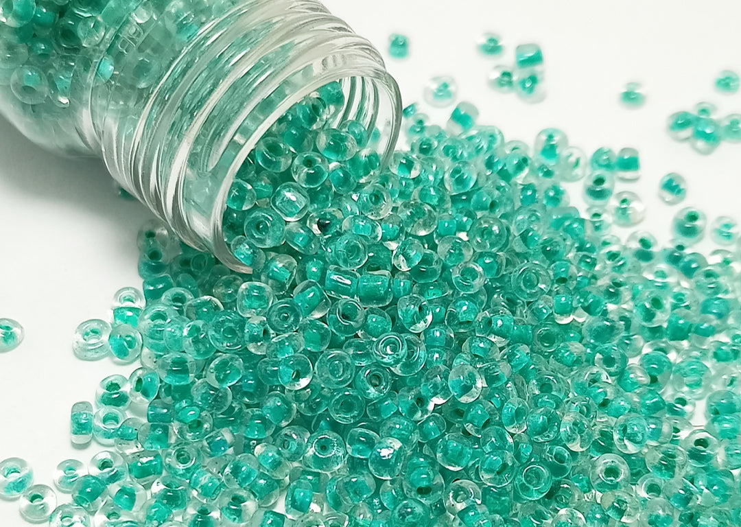 Teal Inside Dyed Round Rocailles Glass Seed Beads (Wholesale)