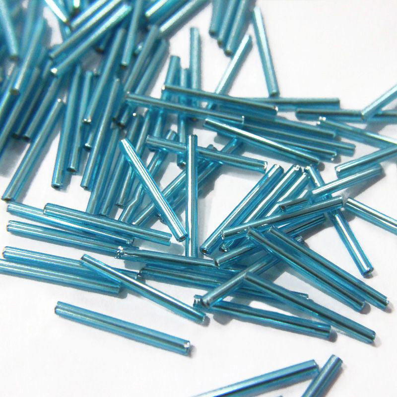 Sky Blue Transparent Pipe / Bugle Beads (Wholesale)