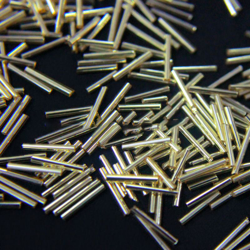 Light Golden Transparent Bugle Beads (Wholesale)