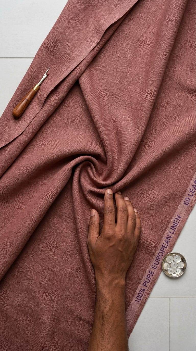 linen dress materials online Navy Pure Linen Top & Dupatta