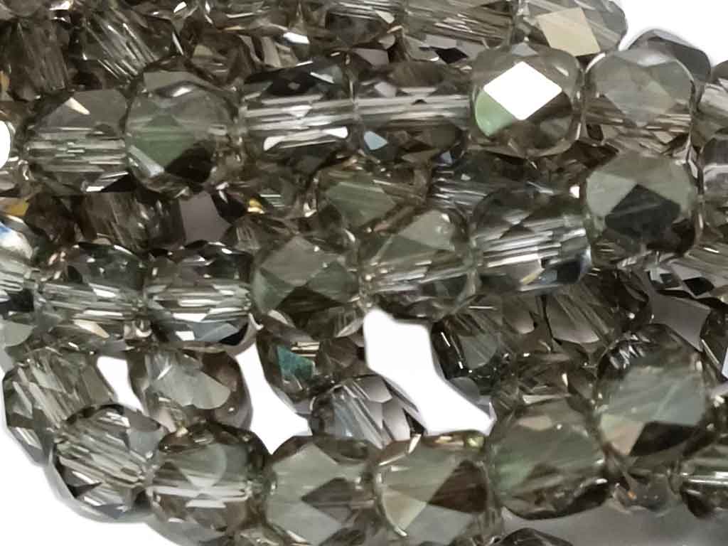 Smoke Gray Drum Shaped Faceted Crystal Beads (Wholesale)