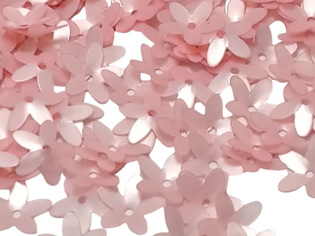 Baby Pink Flower Plastic Embroidery Sequins