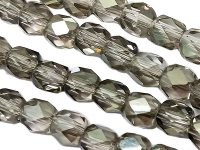 Smoke Gray Drum Shaped Faceted Crystal Beads (Wholesale)