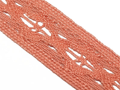 Rust Red Crochet Cotton Lace