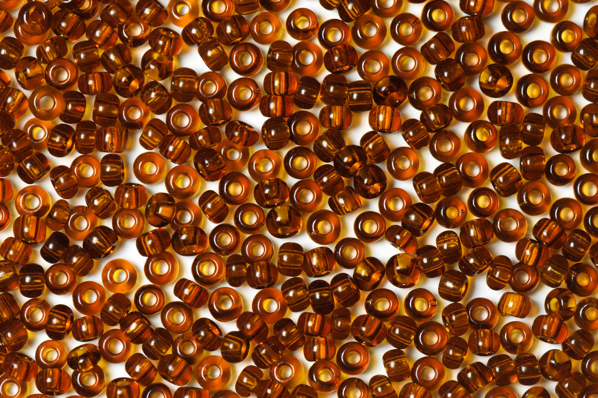 Caramel Brown Transparent Preciosa Seeds Beads