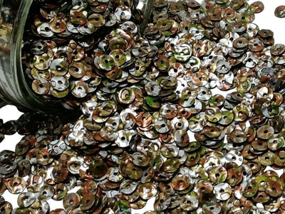 Green & Silver Circular Plastic Embroidery Sequins