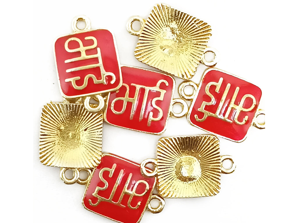 Red & Golden Bhai Metal Charms