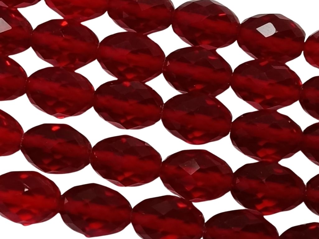 Red Transparent Oval Shaped Hydro Crystal Glass Beads