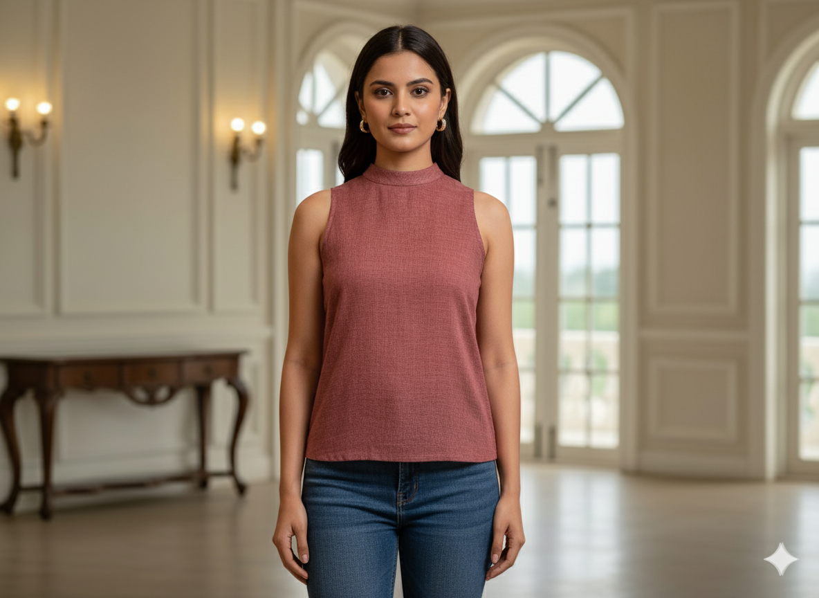 गहरे भूरे रंग का सादा ग्लेज्ड कॉटन कपड़ा (थोक)