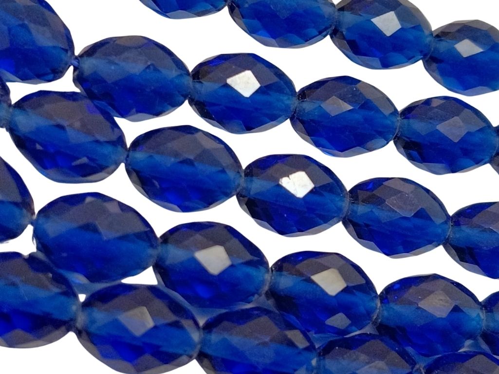 Royal Blue Transparent Oval Shaped Hydro Crystal Glass Beads