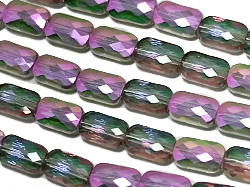 Green & Pink Rectangular Designer Crystal Beads