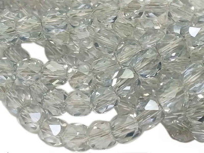 White Drum Shaped Faceted Crystal Beads (Wholesale)