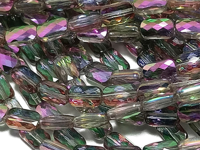 Green & Pink Rectangular Designer Crystal Beads