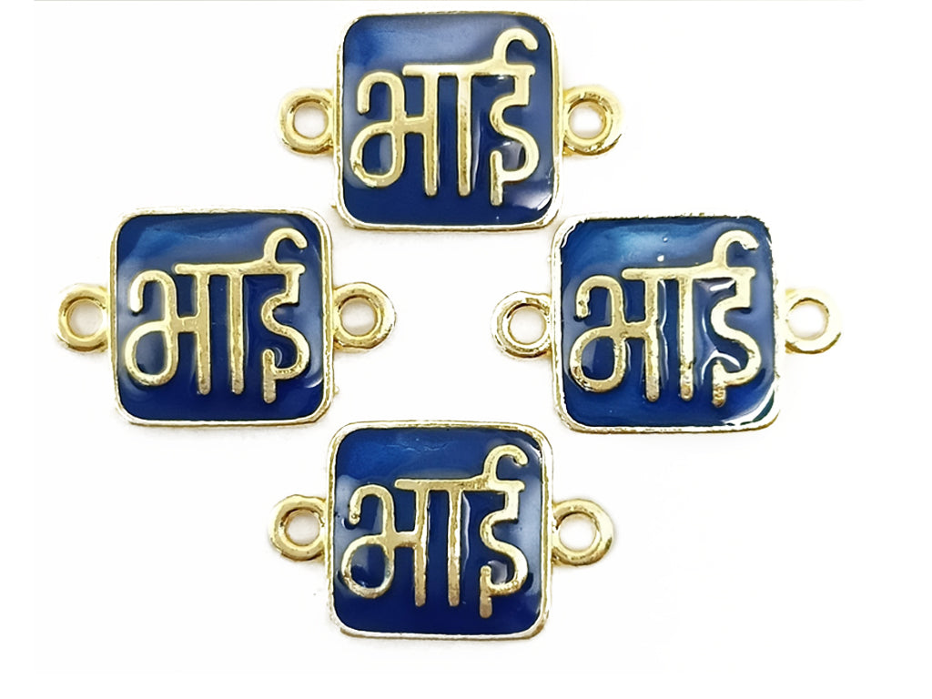 Dark Blue & Golden Bhai Metal Charms