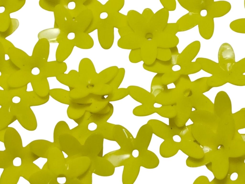 Neon Green Flower Plastic Embroidery Sequins