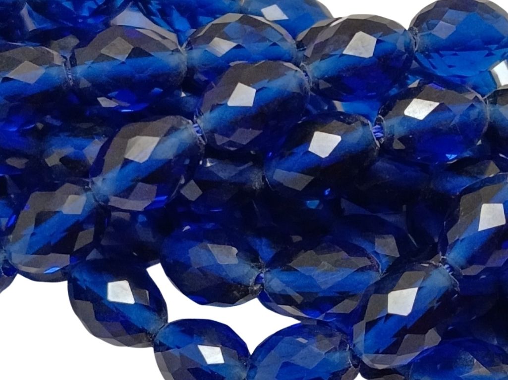 Royal Blue Transparent Oval Shaped Hydro Crystal Glass Beads
