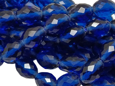 Royal Blue Transparent Oval Shaped Hydro Crystal Glass Beads
