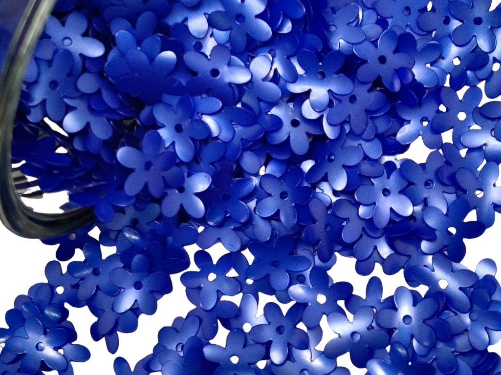 Blue Flower Plastic Embroidery Sequins