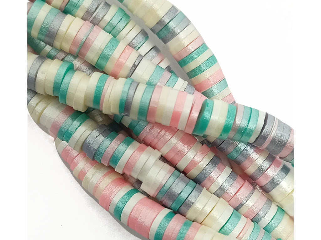 Multicolor Circular Designer Rubber Fimo Beads