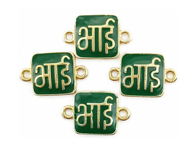 Dark Green & Golden Bhai Metal Charms