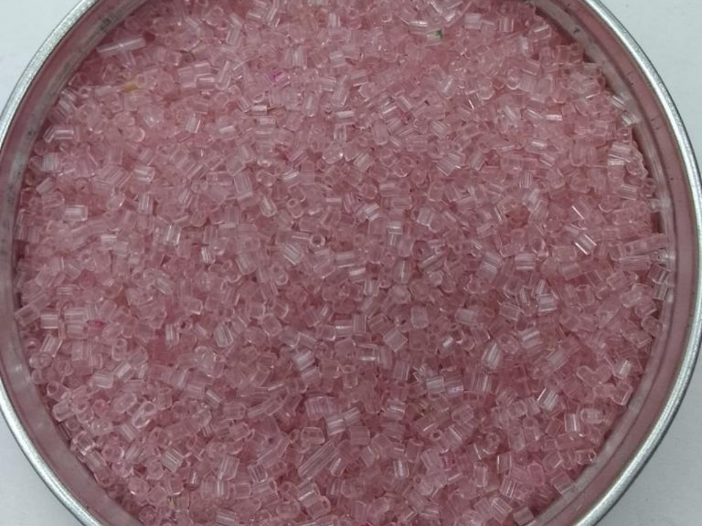 Light Pink Transparent 2 Cut Glass Seed Beads- 4.5 mm