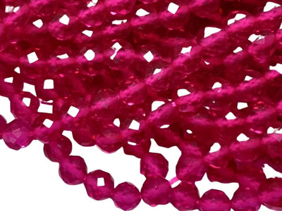 Ruby Red Transparent Rondelle / Tyre Shaped Hydro Crystal Glass Beads