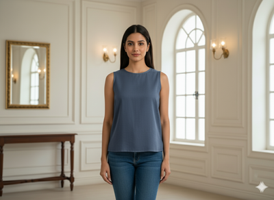 स्लेट ब्लैक प्लेन ग्लेज्ड कॉटन फ़ैब्रिक