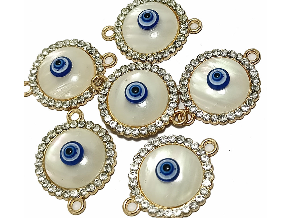 Cream Monalisa Evil Eye Charms