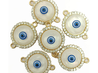 Cream Monalisa Evil Eye Charms