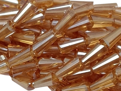 Brown Topaz Transparent Conical / Pencil Shaped Crystal Beads