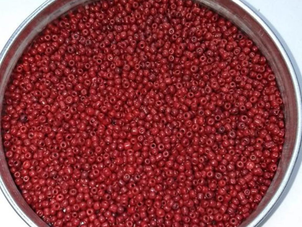 Tomato Red Opaque Round Rocaille Glass Seed Beads- 2 mm