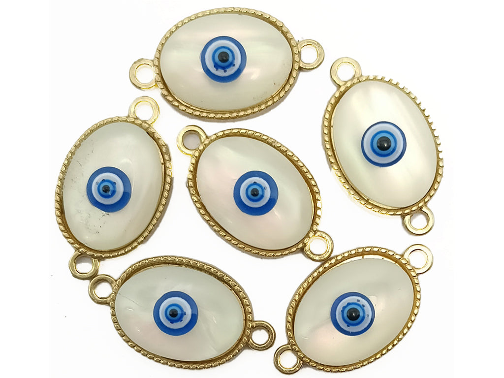 White Monalisa Evil Eye Charms